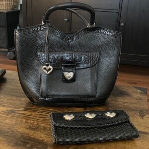 Brighton Black Tote with Heart Charms